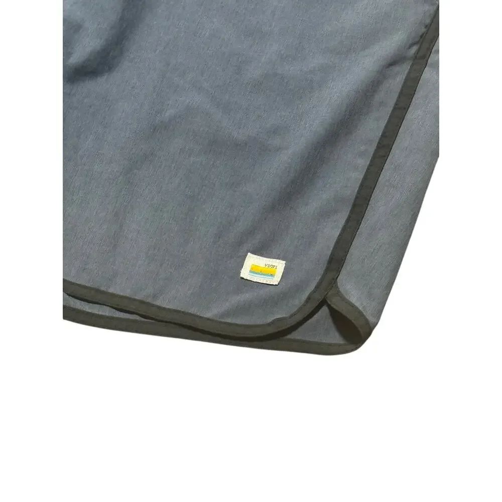 Vuori Swim Banks Shorts Mens XL Azure Blue Drawstring Waist Zipper Pocket Logo